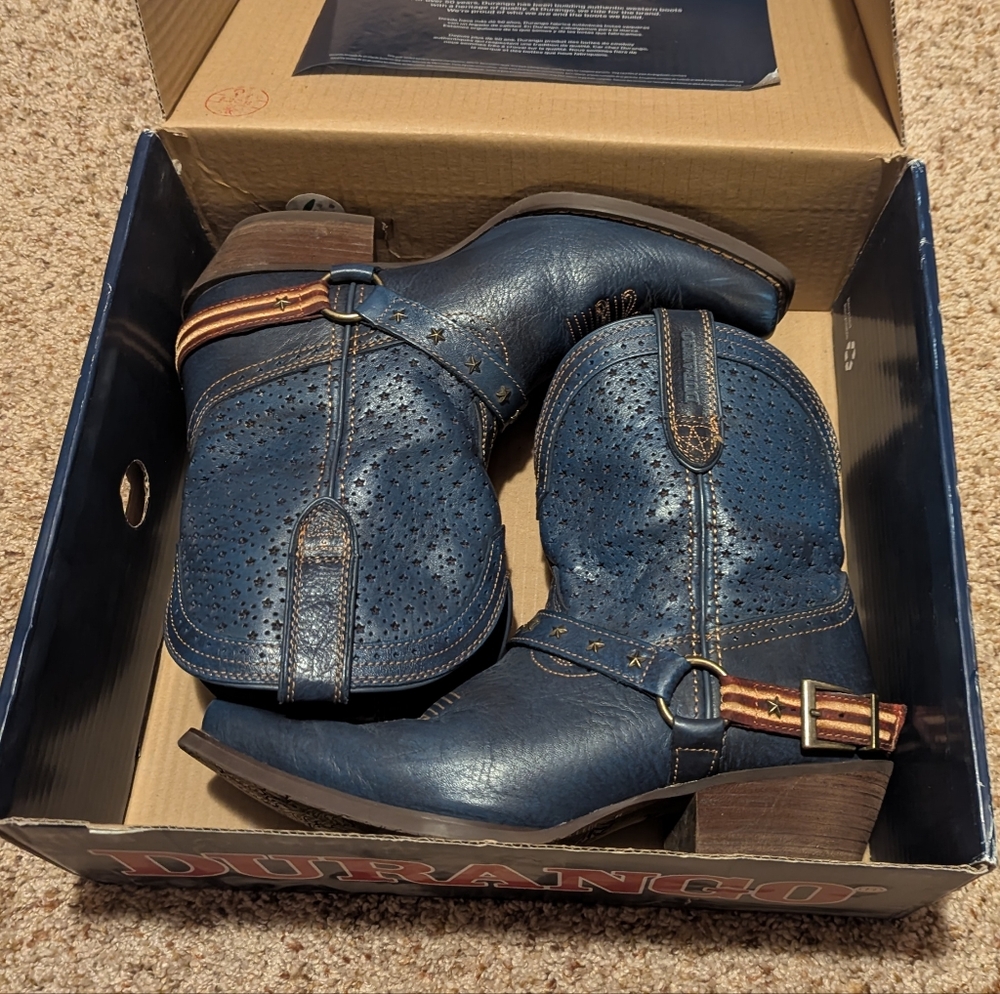 Durango cowgirl boots navy blue cowboy boots Crush American flag sz 11 patriotic